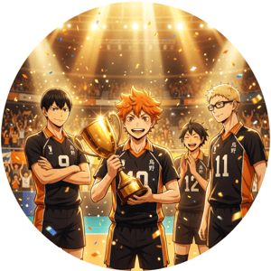 CAPA PAINEL REDONDO ANIME HAIKYUU | TECIDO PREMIUM  | VÁRIOS MODELOS - 1.50X1.50M E 50X50CM