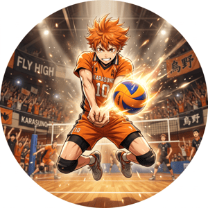 CAPA PAINEL REDONDO ANIME HAIKYUU | TECIDO PREMIUM  | VÁRIOS MODELOS - 1.50X1.50M E 50X50CM