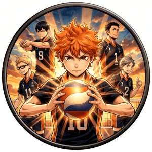 CAPA PAINEL REDONDO ANIME HAIKYUU | TECIDO PREMIUM  | VÁRIOS MODELOS - 1.50X1.50M E 50X50CM