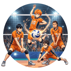 CAPA PAINEL REDONDO ANIME HAIKYUU | TECIDO PREMIUM  | VÁRIOS MODELOS - 1.50X1.50M E 50X50CM