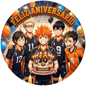 CAPA PAINEL REDONDO ANIME HAIKYUU | TECIDO PREMIUM  | VÁRIOS MODELOS - 1.50X1.50M E 50X50CM