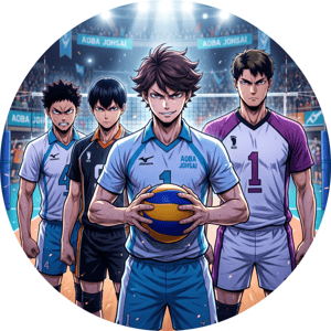 CAPA PAINEL REDONDO ANIME HAIKYUU | TECIDO PREMIUM  | VÁRIOS MODELOS - 1.50X1.50M E 50X50CM
