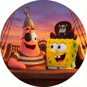 CAPA PAINEL REDONDO BOB ESPONJA | TECIDO PREMIUM  | VÁRIOS MODELOS - 1.50X1.50M E 50X50CM