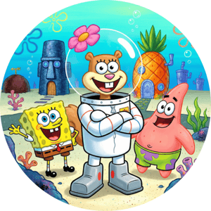 CAPA PAINEL REDONDO BOB ESPONJA | TECIDO PREMIUM  | VÁRIOS MODELOS - 1.50X1.50M E 50X50CM