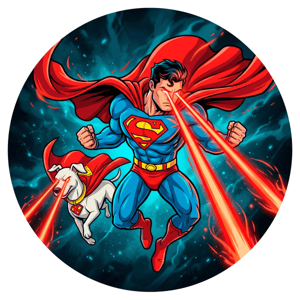 CAPA PAINEL REDONDO SUPERMAN KRIPTO SUPER HOMEM  | TECIDO PREMIUM  | VÁRIOS MODELOS - 1.50X1.50M E 50X50CM
