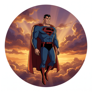 CAPA PAINEL REDONDO SUPERMAN KRIPTO SUPER HOMEM  | TECIDO PREMIUM  | VÁRIOS MODELOS - 1.50X1.50M E 50X50CM