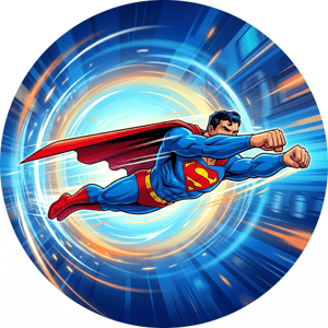 CAPA PAINEL REDONDO SUPERMAN KRIPTO SUPER HOMEM  | TECIDO PREMIUM  | VÁRIOS MODELOS - 1.50X1.50M E 50X50CM
