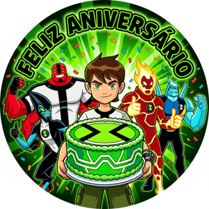 CAPA PAINEL REDONDO BEN 10 | TECIDO PREMIUM  | VÁRIOS MODELOS - 1.50X1.50M E 50X50CM