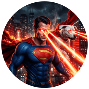 CAPA PAINEL REDONDO SUPERMAN KRIPTO SUPER HOMEM  | TECIDO PREMIUM  | VÁRIOS MODELOS - 1.50X1.50M E 50X50CM