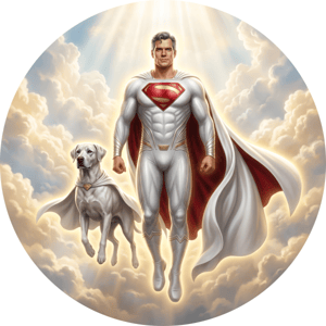 CAPA PAINEL REDONDO SUPERMAN KRIPTO SUPER HOMEM  | TECIDO PREMIUM  | VÁRIOS MODELOS - 1.50X1.50M E 50X50CM
