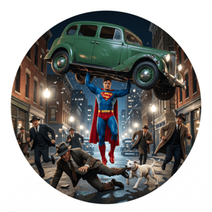 CAPA PAINEL REDONDO SUPERMAN KRIPTO SUPER HOMEM  | TECIDO PREMIUM  | VÁRIOS MODELOS - 1.50X1.50M E 50X50CM