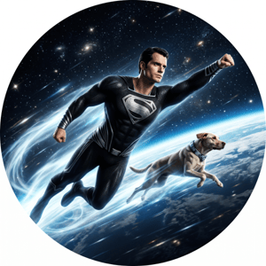 CAPA PAINEL REDONDO SUPERMAN KRIPTO SUPER HOMEM  | TECIDO PREMIUM  | VÁRIOS MODELOS - 1.50X1.50M E 50X50CM