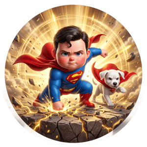 CAPA PAINEL REDONDO SUPERMAN KRIPTO SUPER HOMEM  | TECIDO PREMIUM  | VÁRIOS MODELOS - 1.50X1.50M E 50X50CM