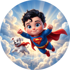 CAPA PAINEL REDONDO SUPERMAN KRIPTO SUPER HOMEM  | TECIDO PREMIUM  | VÁRIOS MODELOS - 1.50X1.50M E 50X50CM