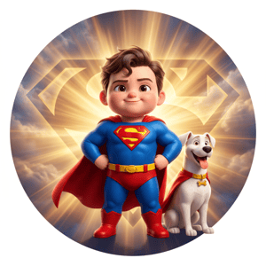 CAPA PAINEL REDONDO SUPERMAN KRIPTO SUPER HOMEM  | TECIDO PREMIUM  | VÁRIOS MODELOS - 1.50X1.50M E 50X50CM