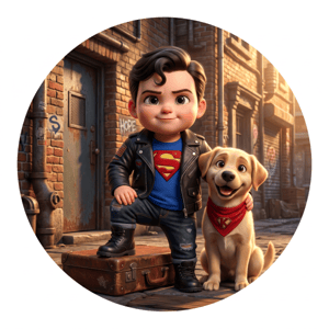CAPA PAINEL REDONDO SUPERMAN KRIPTO SUPER HOMEM  | TECIDO PREMIUM  | VÁRIOS MODELOS - 1.50X1.50M E 50X50CM
