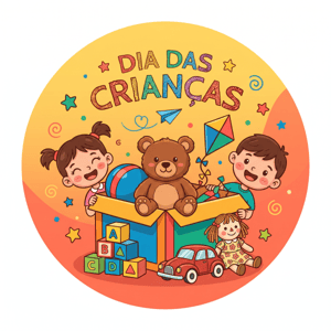 CAPA PAINEL REDONDO DIA DAS CRIANÇAS | TECIDO PREMIUM  | VÁRIOS MODELOS - 1.50X1.50M E 50X50CM