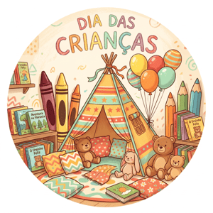 CAPA PAINEL REDONDO DIA DAS CRIANÇAS | TECIDO PREMIUM  | VÁRIOS MODELOS - 1.50X1.50M E 50X50CM