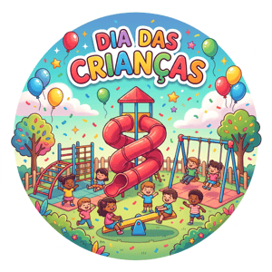 CAPA PAINEL REDONDO DIA DAS CRIANÇAS | TECIDO PREMIUM  | VÁRIOS MODELOS - 1.50X1.50M E 50X50CM