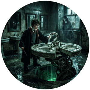 CAPA PAINEL REDONDO HARRY POTTER | TECIDO PREMIUM  | VÁRIOS MODELOS - 1.50X1.50M E 50X50CM