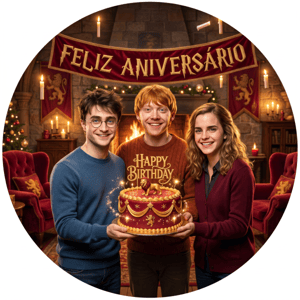 CAPA PAINEL REDONDO HARRY POTTER | TECIDO PREMIUM  | VÁRIOS MODELOS - 1.50X1.50M E 50X50CM