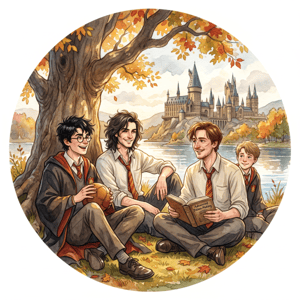 CAPA PAINEL REDONDO HARRY POTTER | TECIDO PREMIUM  | VÁRIOS MODELOS - 1.50X1.50M E 50X50CM