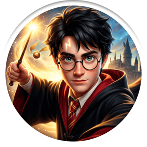 CAPA PAINEL REDONDO HARRY POTTER | TECIDO PREMIUM  | VÁRIOS MODELOS - 1.50X1.50M E 50X50CM