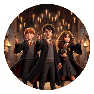 CAPA PAINEL REDONDO HARRY POTTER | TECIDO PREMIUM  | VÁRIOS MODELOS - 1.50X1.50M E 50X50CM