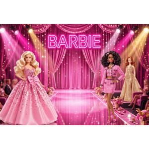 CAPA FUNDO FOTOGRÁFICO HORIZONTAL BARBIE | TECIDO PREMIUM | VÁRIOS MODELOS - 1.50X2.20CM
