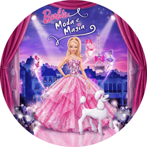 CAPA PAINEL REDONDO BARBIE | TECIDO PREMIUM  | VÁRIOS MODELOS - 1.50X1.50M E 50X50CM