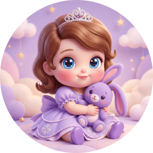 CAPA PAINEL REDONDO PRINCESA SOFIA | TECIDO PREMIUM  | VÁRIOS MODELOS - 1.50X1.50M E 50X50CM