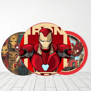 CAPA PAINEL REDONDO HOMEM DE FERRO | TECIDO PREMIUM  | VÁRIOS MODELOS - 1.50X1.50M E 50X50CM Tecido: Helanca 1.50x1.50m E 50X50cm    