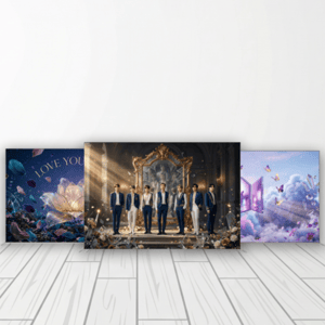 CAPA PAINEL FUNDO FOTOGRÁFICO KPOP BTS| TECIDO PREMIUM  | VÁRIOS MODELOS - 1.50X1.50M E 50X50CM Tecido: Helanca 1.50x1.50m E 50X50cm    