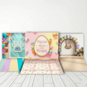 CAPA FUNDO FOTOGRÁFICO PET PÁSCOA COELHO | TECIDO PREMIUM  | VÁRIOS MODELOS. - 1.20X1.70M Tecido: Helanca 1.20X1.70CM    