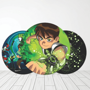 CAPA PAINEL REDONDO BEN 10 | TECIDO PREMIUM  | VÁRIOS MODELOS - 1.50X1.50M E 50X50CM Tecido: Helanca 1.50x1.50m E 50X50cm    