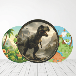 CAPA PAINEL REDONDO DINOSSAURO | TECIDO PREMIUM  | VÁRIOS MODELOS - 1.50X1.50M E 50X50CM Tecido: Helanca 1.50x1.50m E 50X50cm    