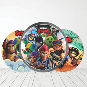 CAPA PAINEL REDONDO BRAWL STARS | TECIDO PREMIUM  | VÁRIOS MODELOS - 1.50X1.50M E 50X50CM Tecido: Helanca 1.50x1.50m E 50X50cm    