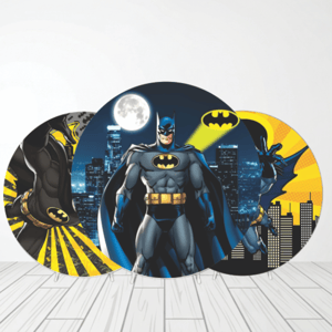 CAPA PAINEL REDONDO BATMAN | TECIDO PREMIUM  | VÁRIOS MODELOS - 1.50X1.50M E 50X50CM Tecido: Helanca 1.50x1.50m E 50X50cm    