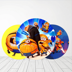 CAPA PAINEL REDONDO MEU MALVADO FAVORITO | TECIDO PREMIUM  | VÁRIOS MODELOS - 1.50X1.50M E 50X50CM Tecido: Helanca 1.50x1.50m E 50X50cm    