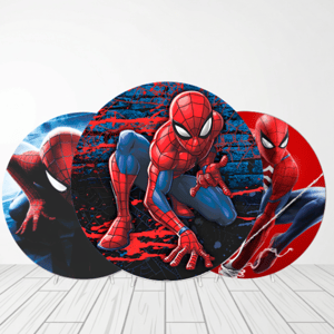 CAPA PAINEL REDONDO HERÓI HOMEM-ARANHA | TECIDO PREMIUM  | VÁRIOS MODELOS - 1.50X1.50M E 50X50CM Tecido: Helanca 1.50x1.50m E 50X50cm    