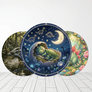 CAPA PAINEL REDONDO DINOSSAURO | TECIDO PREMIUM  | VÁRIOS MODELOS - 1.50X1.50M E 50X50CM Tecido: Helanca 1.50x1.50m E 50X50cm    