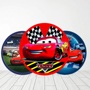 CAPA PAINEL REDONDO CARROS MCQUEEN | TECIDO PREMIUM  | VÁRIOS MODELOS - 1.50X1.50M E 50X50CM Tecido: Helanca 1.50x1.50m E 50X50cm    