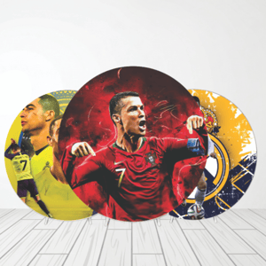 CAPA PAINEL REDONDO CRISTIANO RONALDO | TECIDO PREMIUM  | VÁRIOS MODELOS - 1.50X1.50M E 50X50CM Tecido: Helanca 1.50x1.50m E 50X50cm    