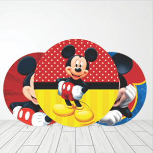 CAPA PAINEL REDONDO MICKEY | TECIDO PREMIUM  | VÁRIOS MODELOS - 1.50X1.50M E 50X50CM Tecido: Helanca 1.50x1.50m E 50X50cm    