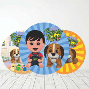 CAPA PAINEL REDONDO BENTO E TOTÓ | TECIDO PREMIUM  | VÁRIOS MODELOS - 1.50X1.50M E 50X50CM Tecido: Helanca 1.50x1.50m E 50X50cm    