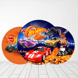 CAPA PAINEL REDONDO HOT WHEELS| TECIDO PREMIUM  | VÁRIOS MODELOS - 1.50X1.50M E 50X50CM Tecido: Helanca 1.50x1.50m E 50X50cm    
