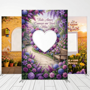 CAPA FUNDO INTERATIVO DIA DAS MÃES | TECIDO PREMIUM  | VÁRIOS MODELOS - 1.50X2.20M Tecido: Helanca 1.50X2.20M    