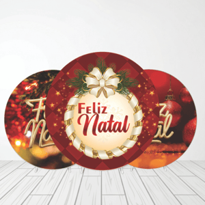 CAPA PAINEL REDONDO NATAL | TECIDO PREMIUM  | VÁRIOS MODELOS - 1.50X1.50M E 50X50CM Tecido: Helanca 1.50x1.50m E 50X50cm    