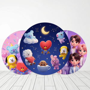 CAPA PAINEL REDONDO KPOP BTS| TECIDO PREMIUM  | VÁRIOS MODELOS - 1.50X1.50M E 50X50CM Tecido: Helanca 1.50x1.50m E 50X50cm    