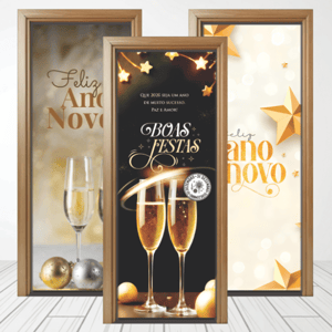 CAPA PAINEL PORTA ANO NOVO| TECIDO PREMIUM | VÁRIOS MODELOS - 85cm x 2.10M